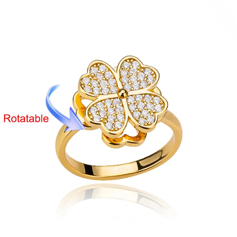 Four-Leaf Clover Spinner Ring