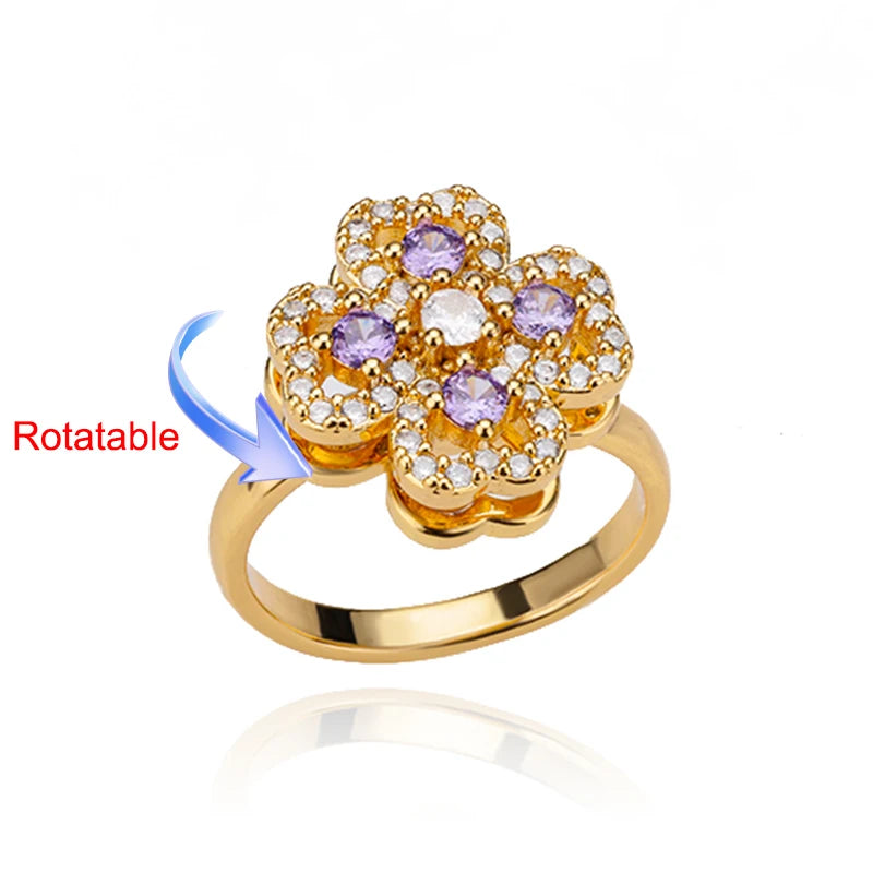 Four-Leaf Clover Spinner Ring