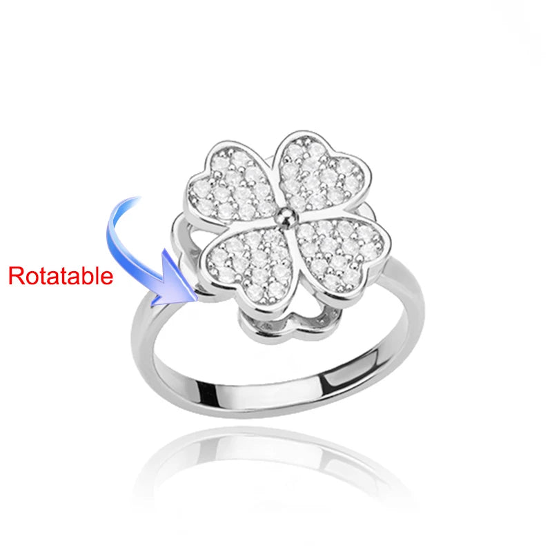 Four-Leaf Clover Spinner Ring
