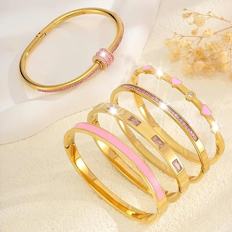 Pink Crystal Love Bracelet