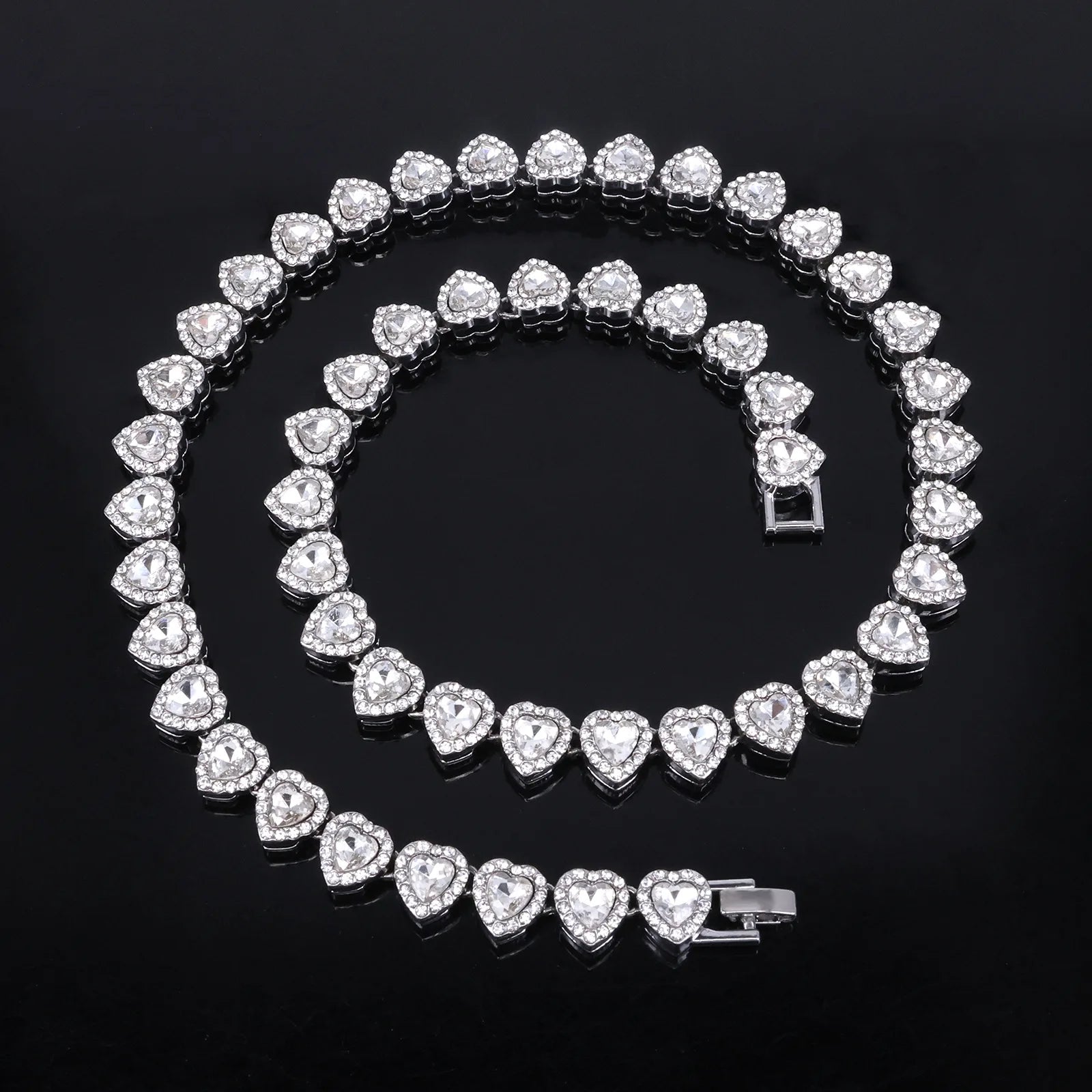 Shiny Heart Zircon Tennis Set