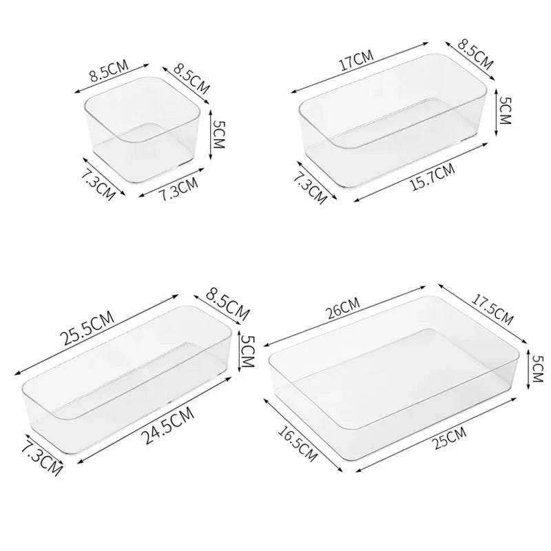 Clear Drawer Organizer Set