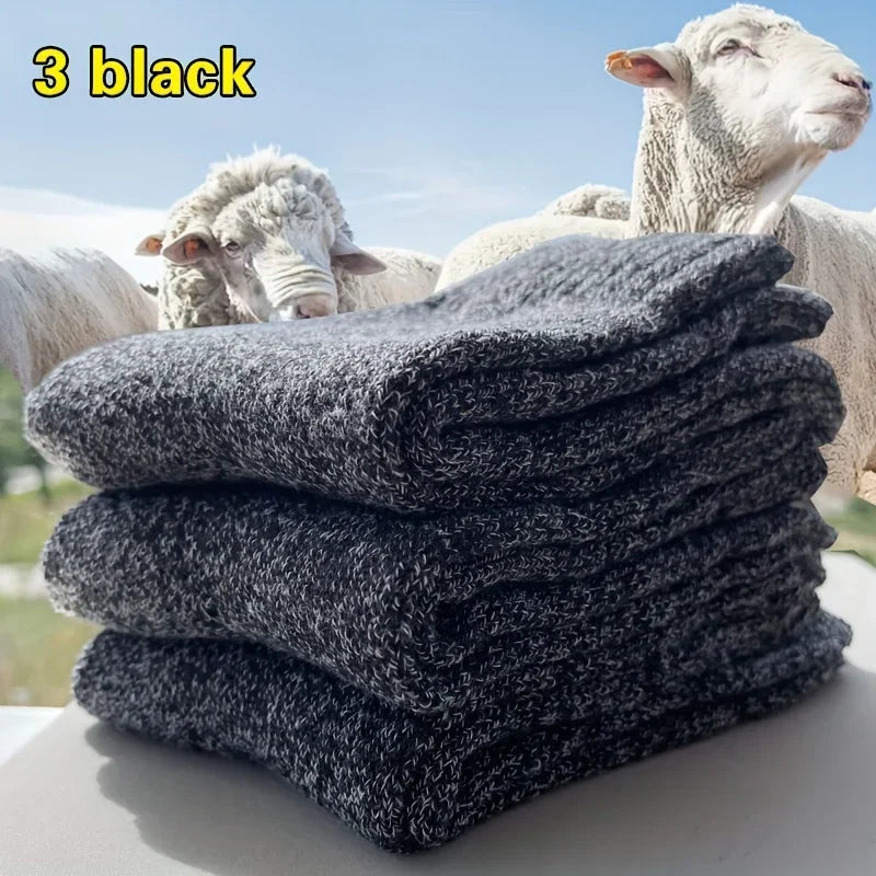 Elastic Thick-Cushion Mid-Calf Socks with Superior Warmth & Comfort – Ideal for Winter Activities and Outdoor Wear