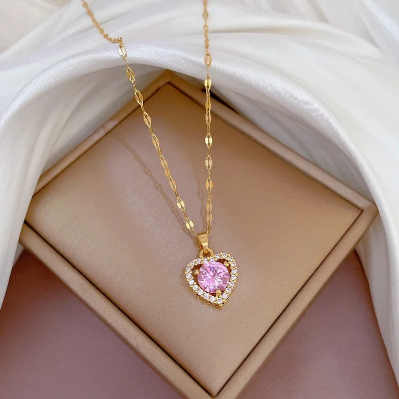 Luna Heart Zircon Necklace