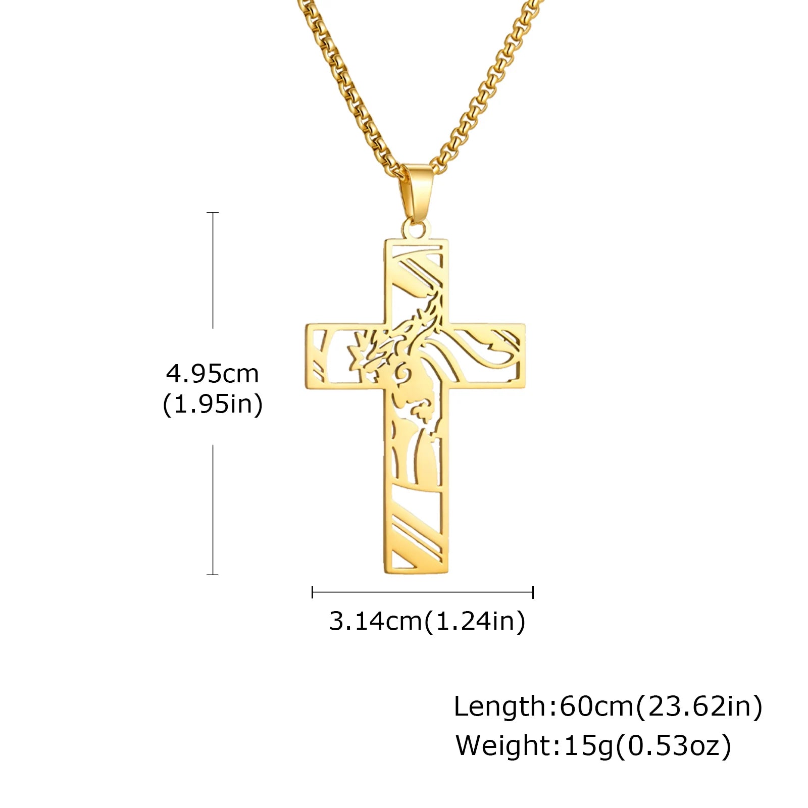 Luxury Stainless Steel Cross Necklace