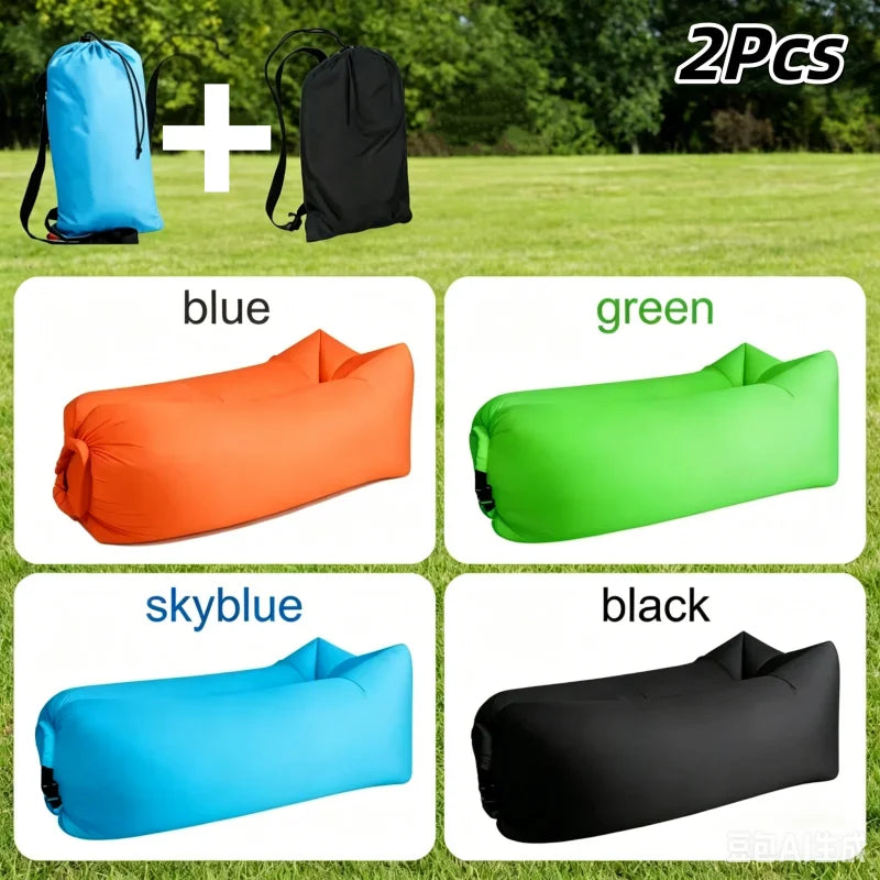 LUSQI Inflatable Lounger Air Sofa – Extra Thick Foldable Couch for Indoor & Outdoor Comfort