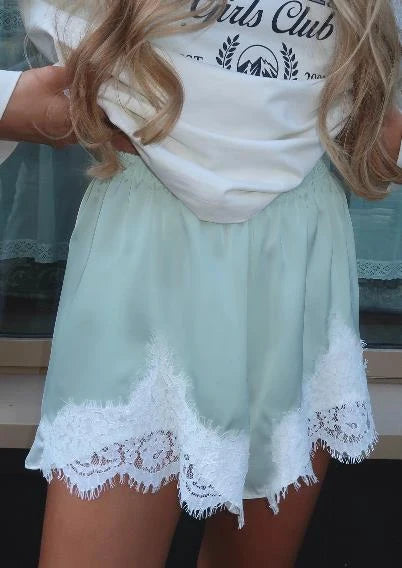 Coquette Satin Lace Shorts