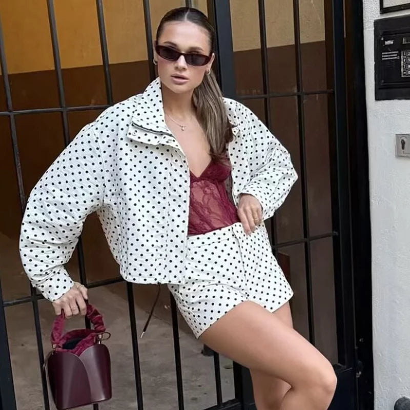 Polka Dot Bomber Jacket