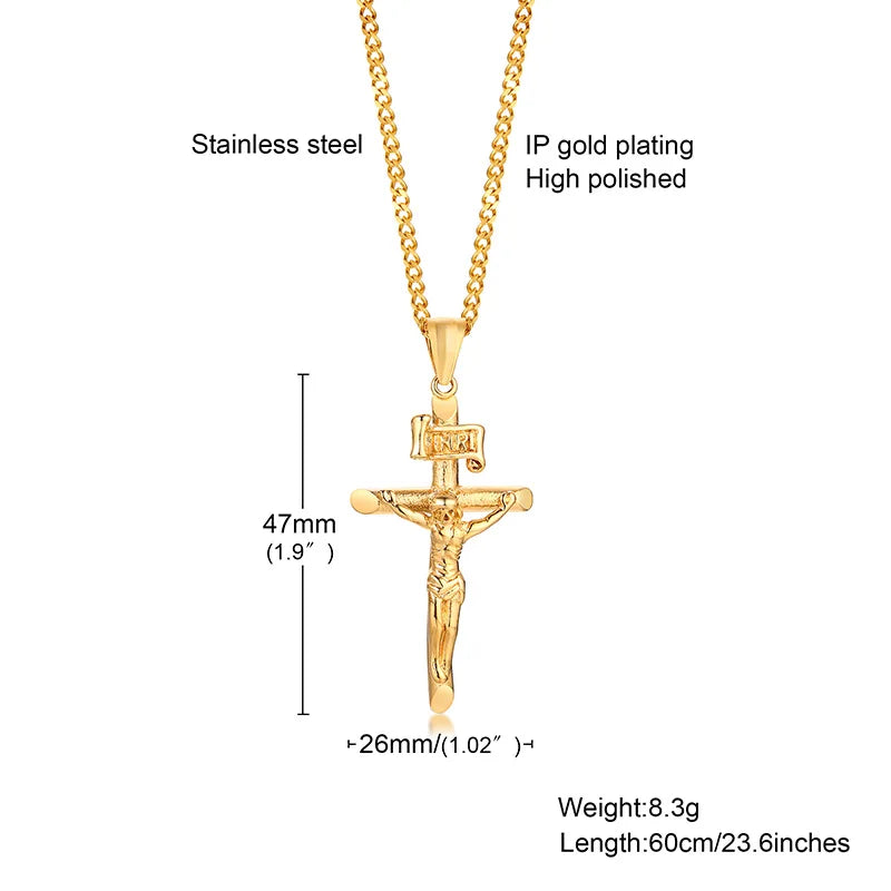 Luxury Stainless Steel Cross Necklace