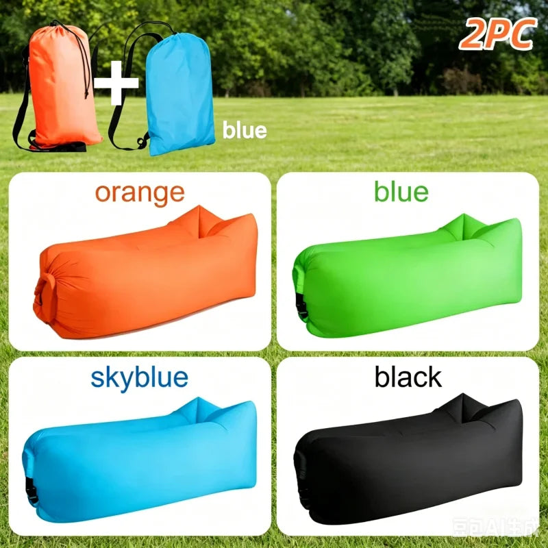 LUSQI Inflatable Lounger Air Sofa – Extra Thick Foldable Couch for Indoor & Outdoor Comfort