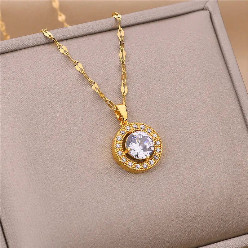 Luna Zircon Crystal Necklace