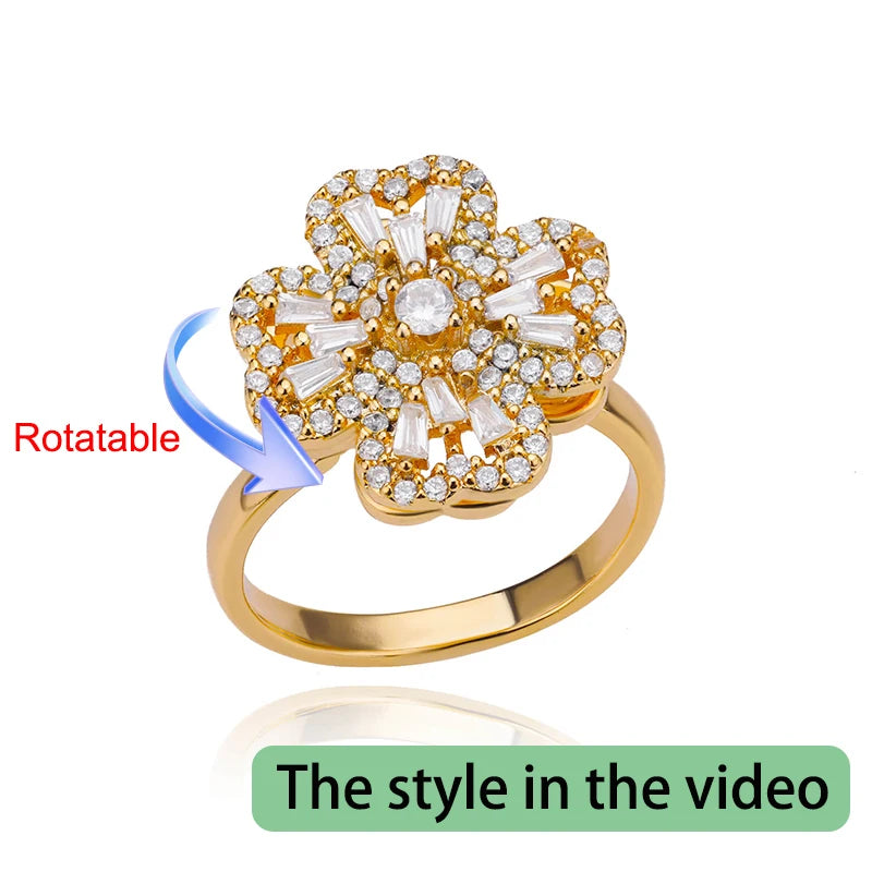 Four-Leaf Clover Spinner Ring
