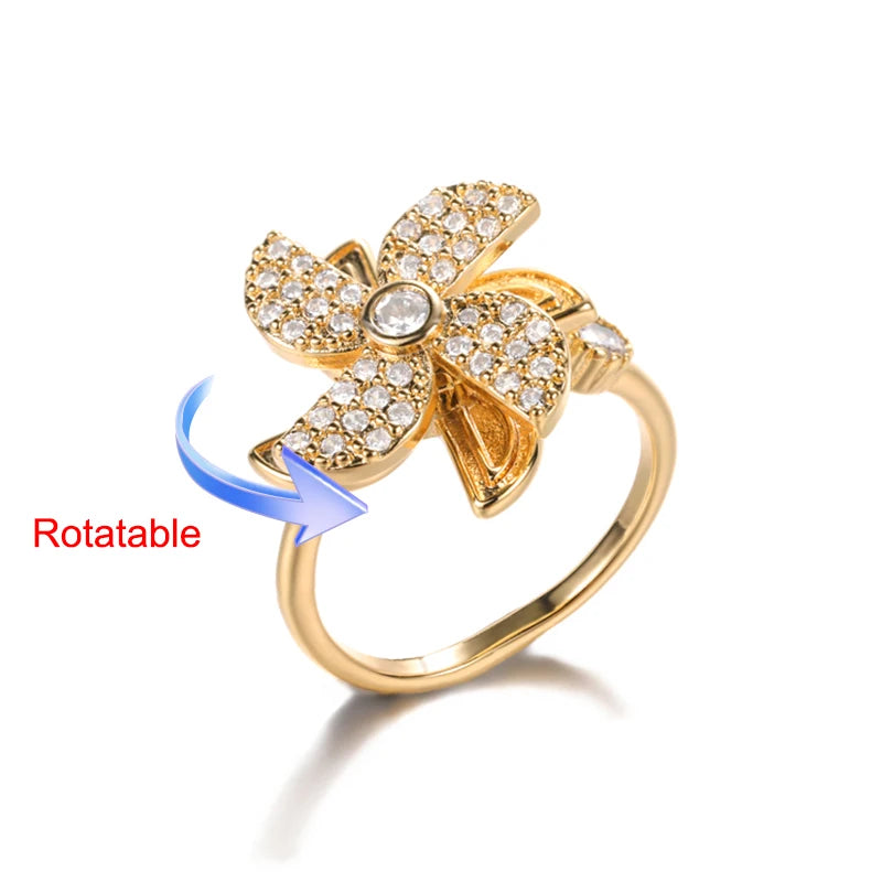 Four-Leaf Clover Spinner Ring