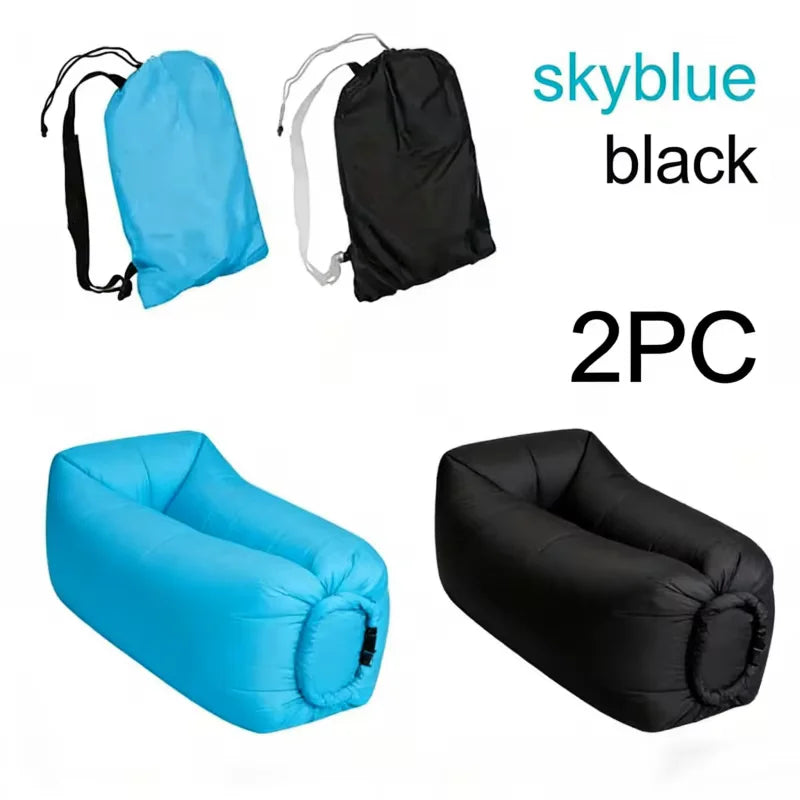 LUSQI Inflatable Lounger Air Sofa – Extra Thick Foldable Couch for Indoor & Outdoor Comfort