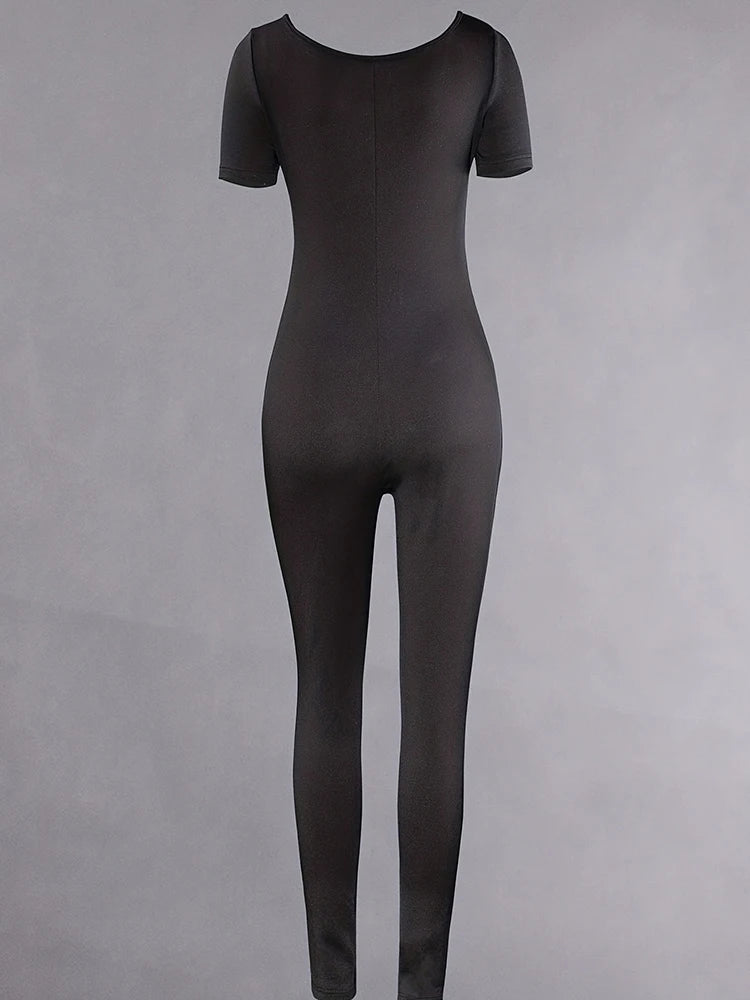 Short-Sleeve Bodycon Romper