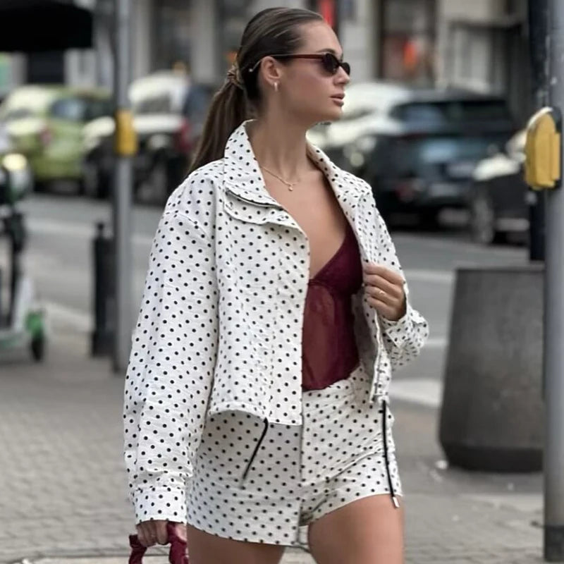 Polka Dot Bomber Jacket
