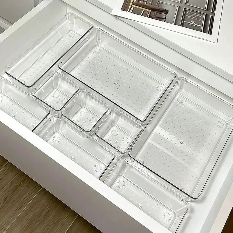Clear Drawer Organizer Set
