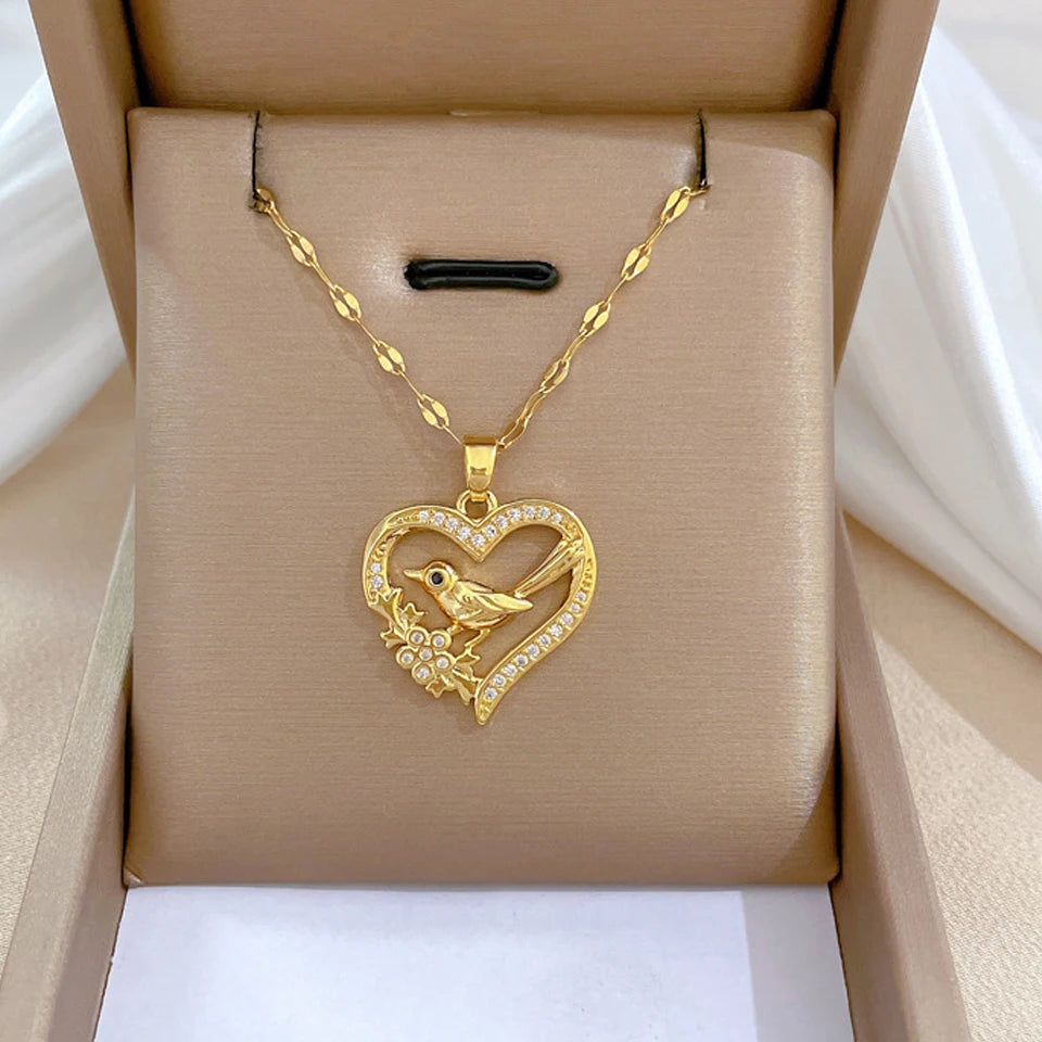 Luna Heart Zircon Necklace
