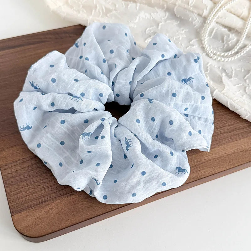 Polka Satin Scrunchie