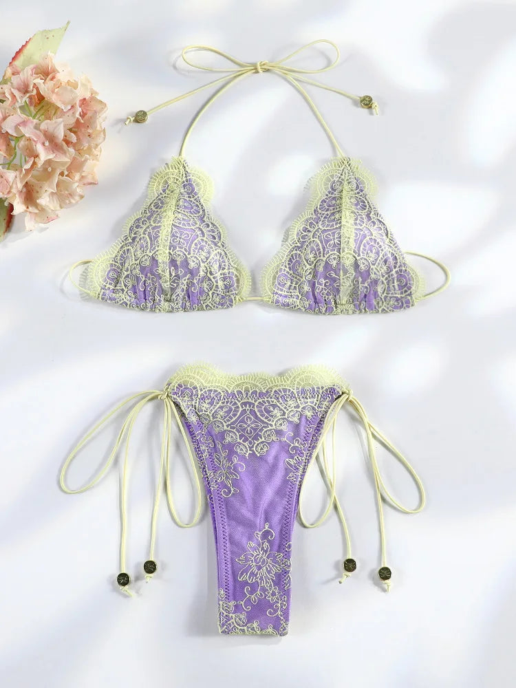 Lace Triangle Bikini
