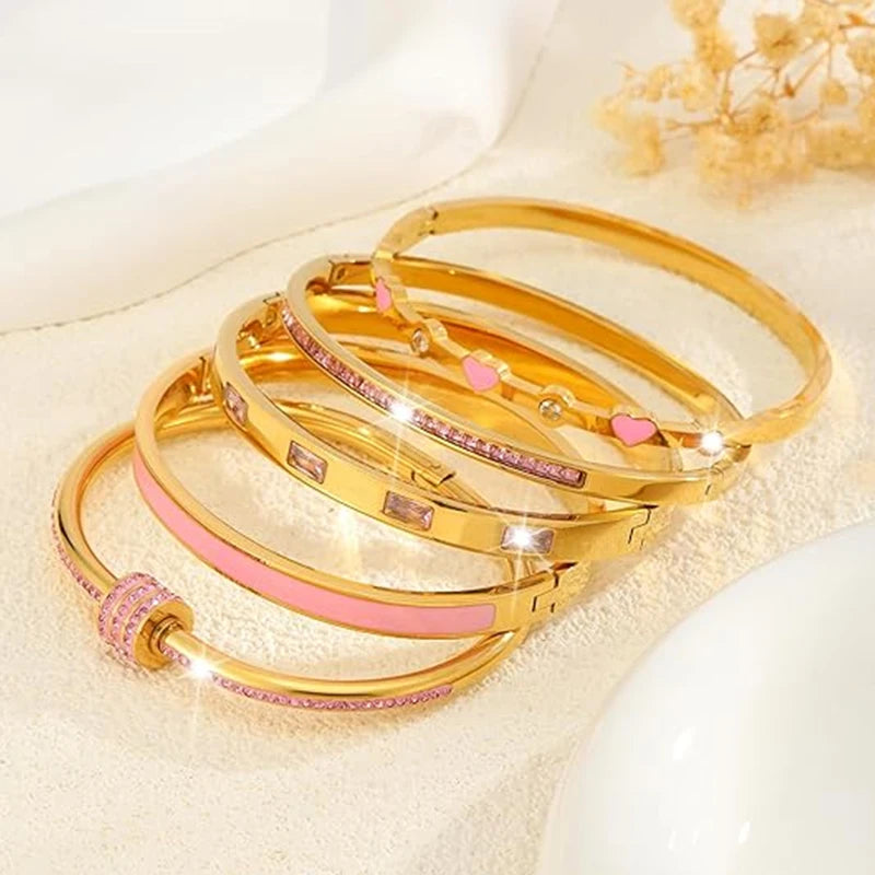Pink Crystal Love Bracelet