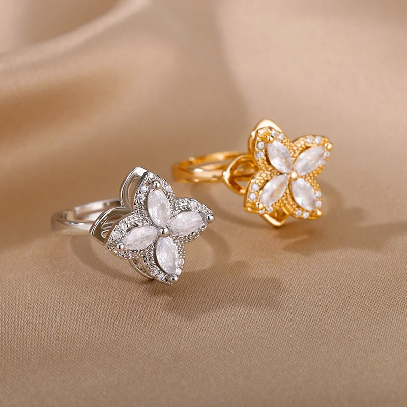 Four-Leaf Clover Spinner Ring