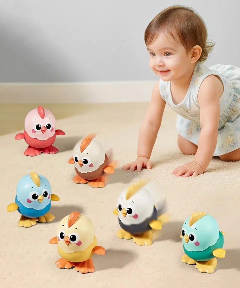 Clockwork Walking Chick Toy – Cute Wind-Up Animal with Pull Chain