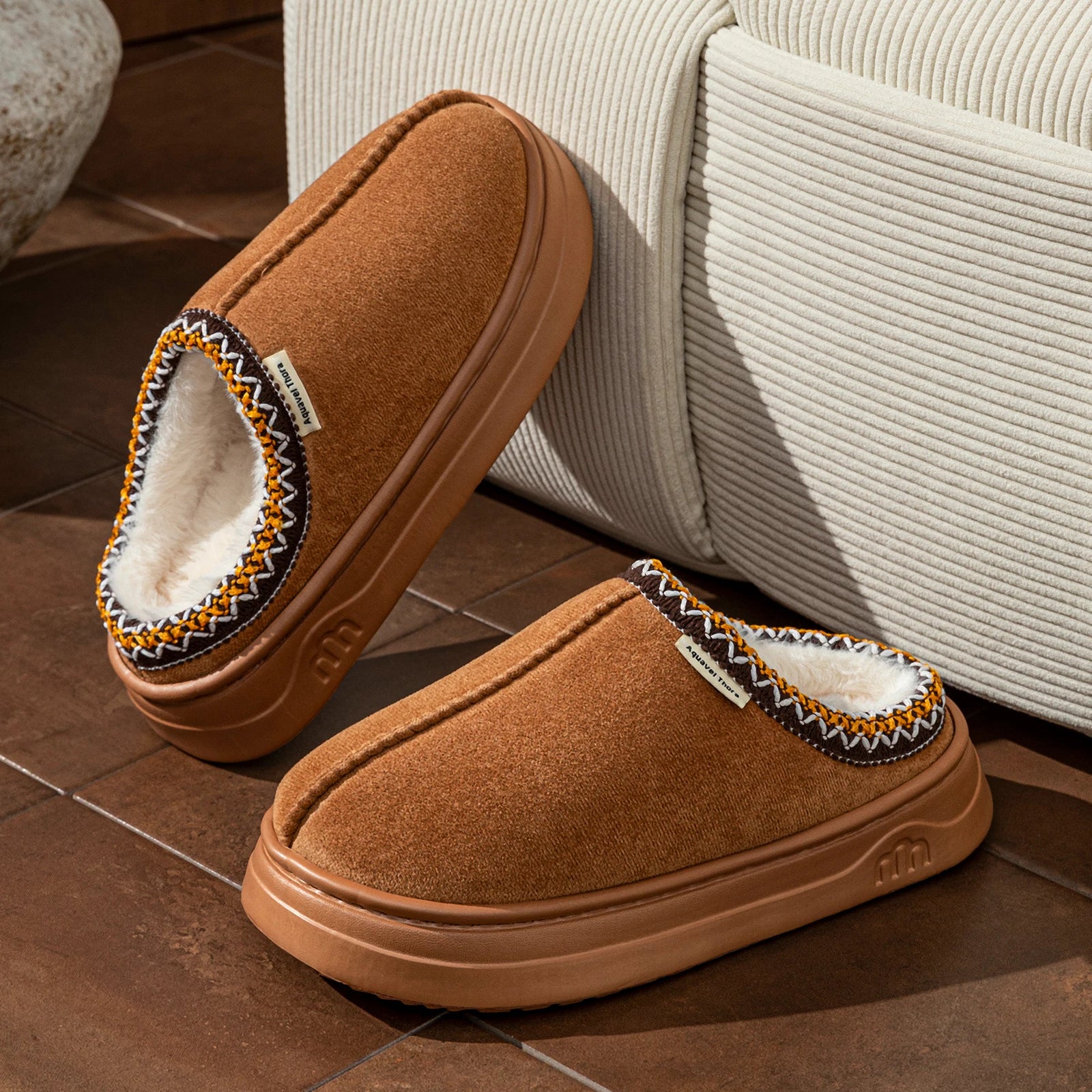 Winter Women's Plush Slipper Boots – Cozy Fuzzy Fur House Shoes for Couples