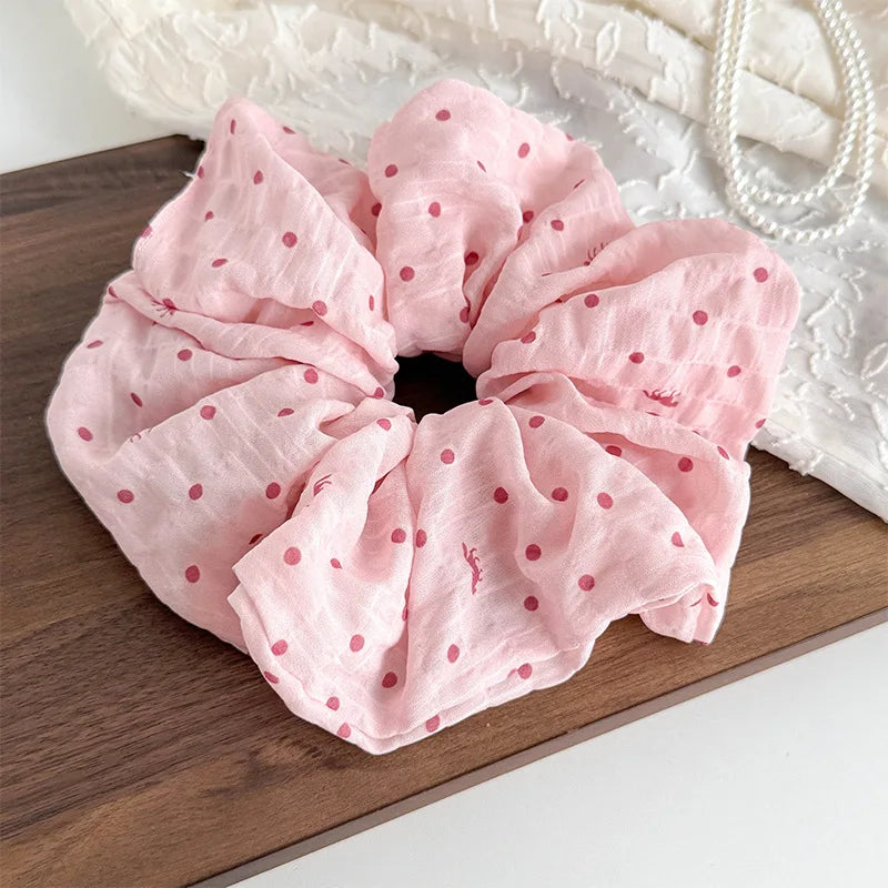 Polka Satin Scrunchie