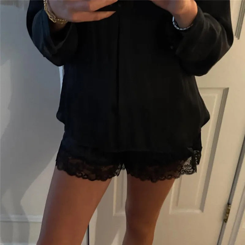 Satin Lace Shorts