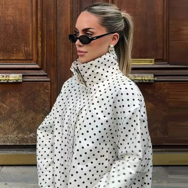 Polka Dot Bomber Jacket