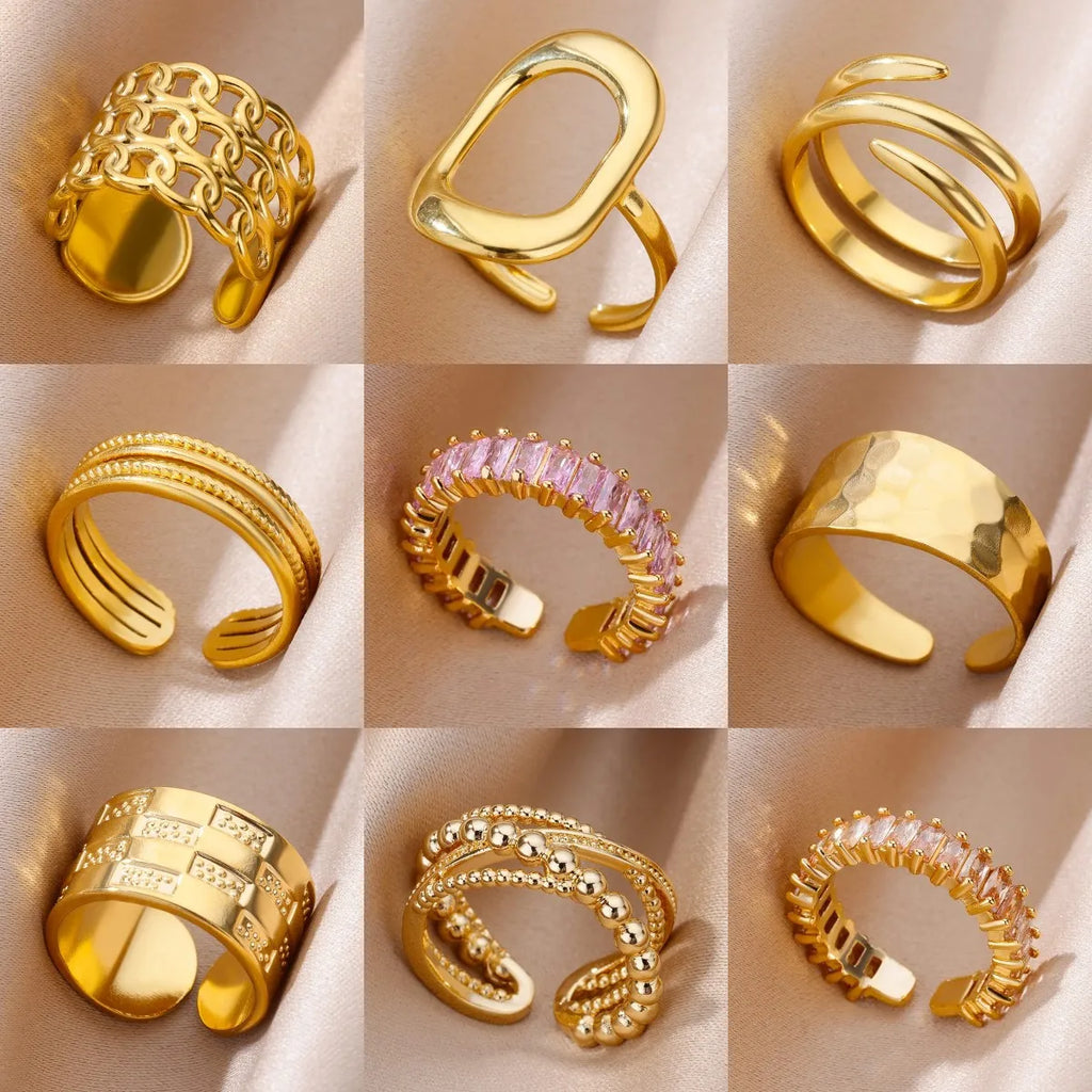 Luxury Gold Stainless Steel Ring