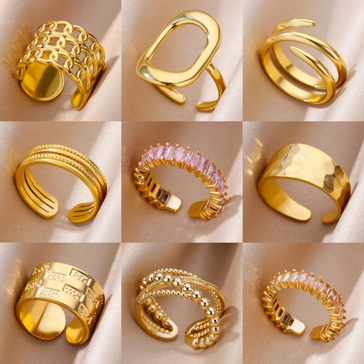 Luxury Gold Stainless Steel Ring