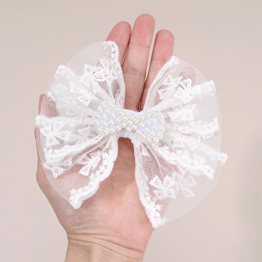 Floral Bow Hair Clips