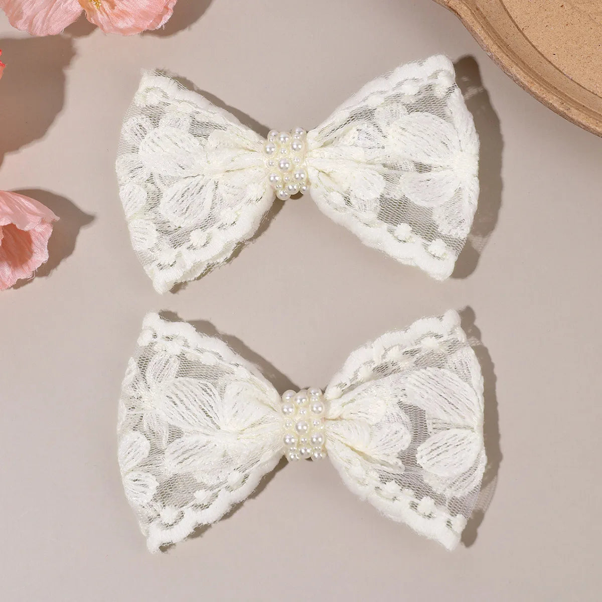 Floral Bow Hair Clips