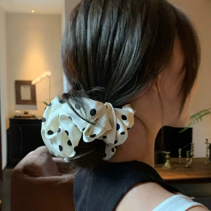 Polka Satin Scrunchie
