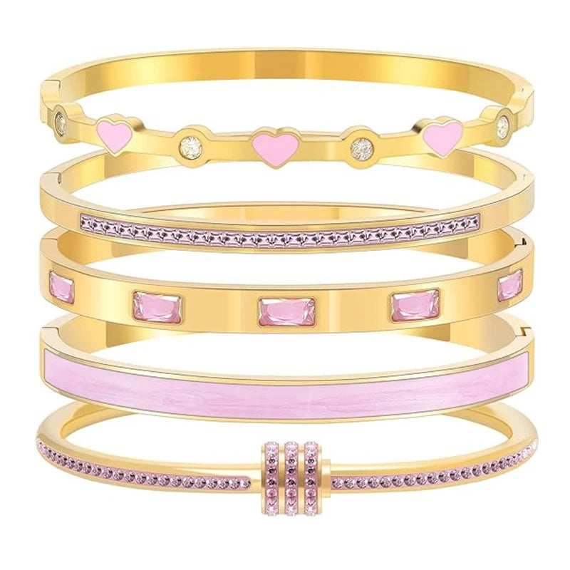 Pink Crystal Love Bracelet