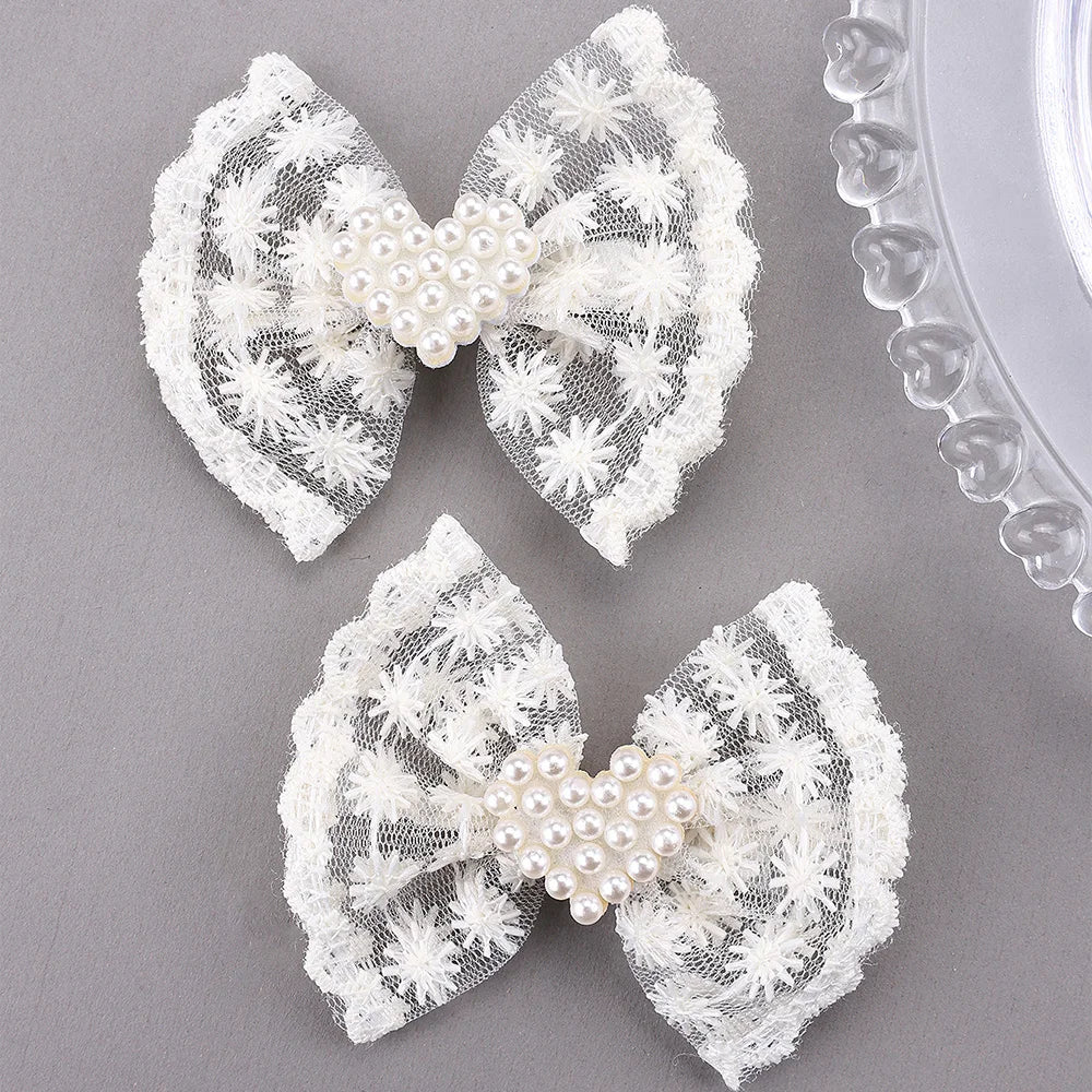 Floral Bow Hair Clips