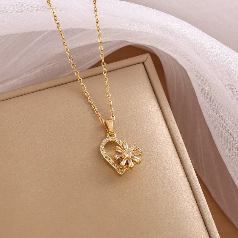 Luna Heart Zircon Necklace