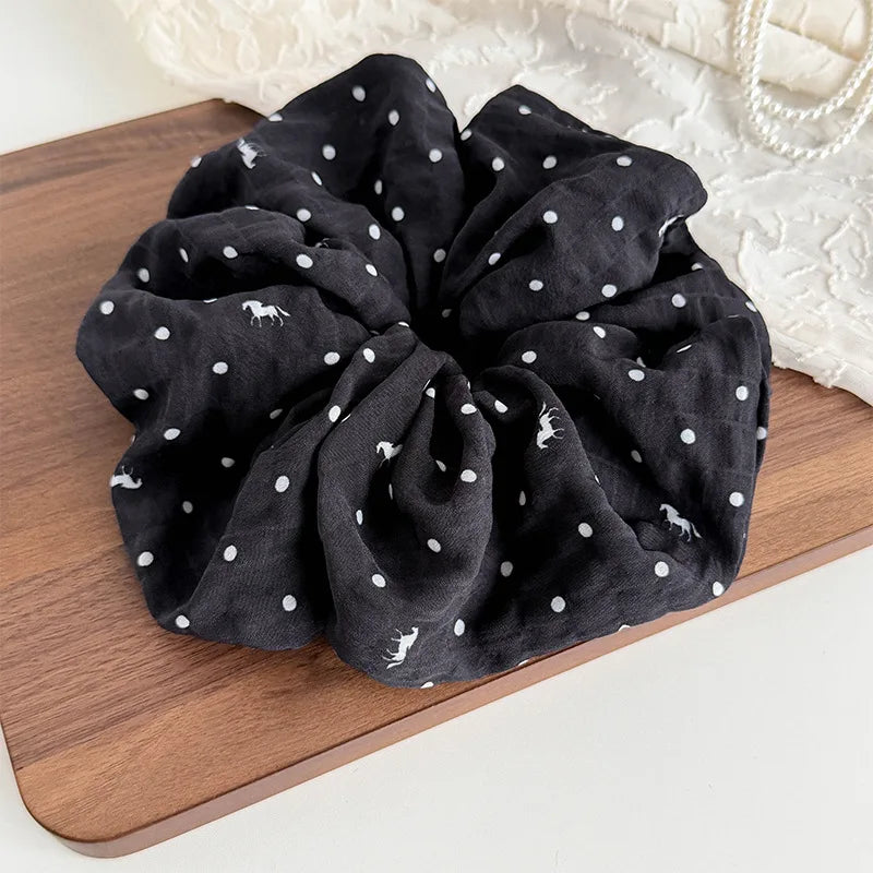 Polka Satin Scrunchie