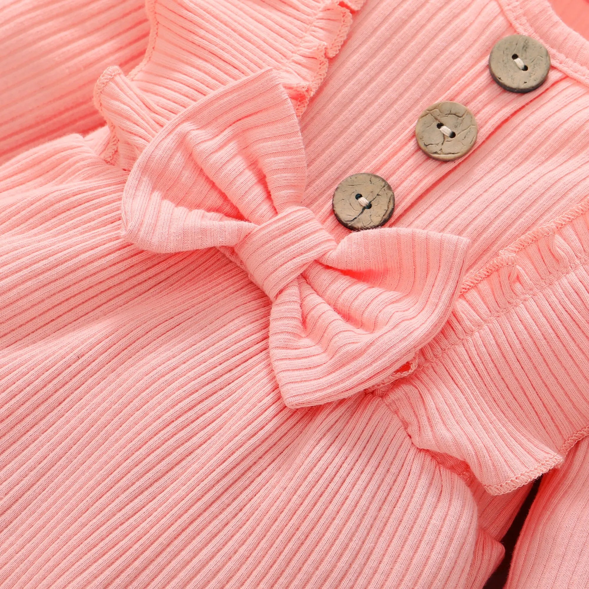 Baby Girl Ruffle Romper Set – Long Sleeve Onesie with Matching Headband