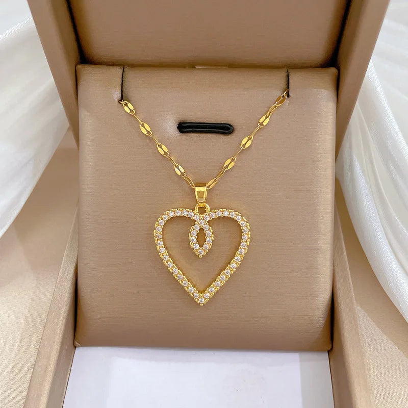 Luna Heart Zircon Necklace