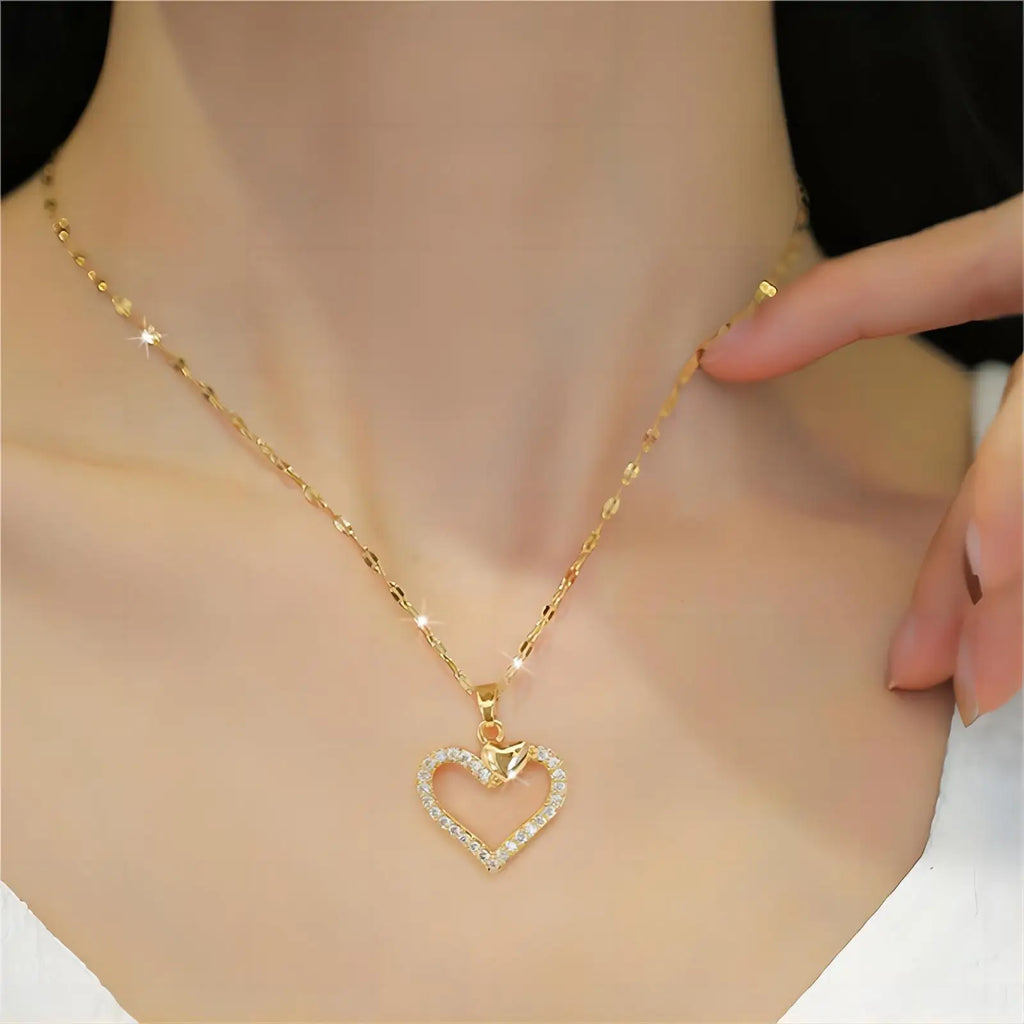 Luna Heart Zircon Necklace