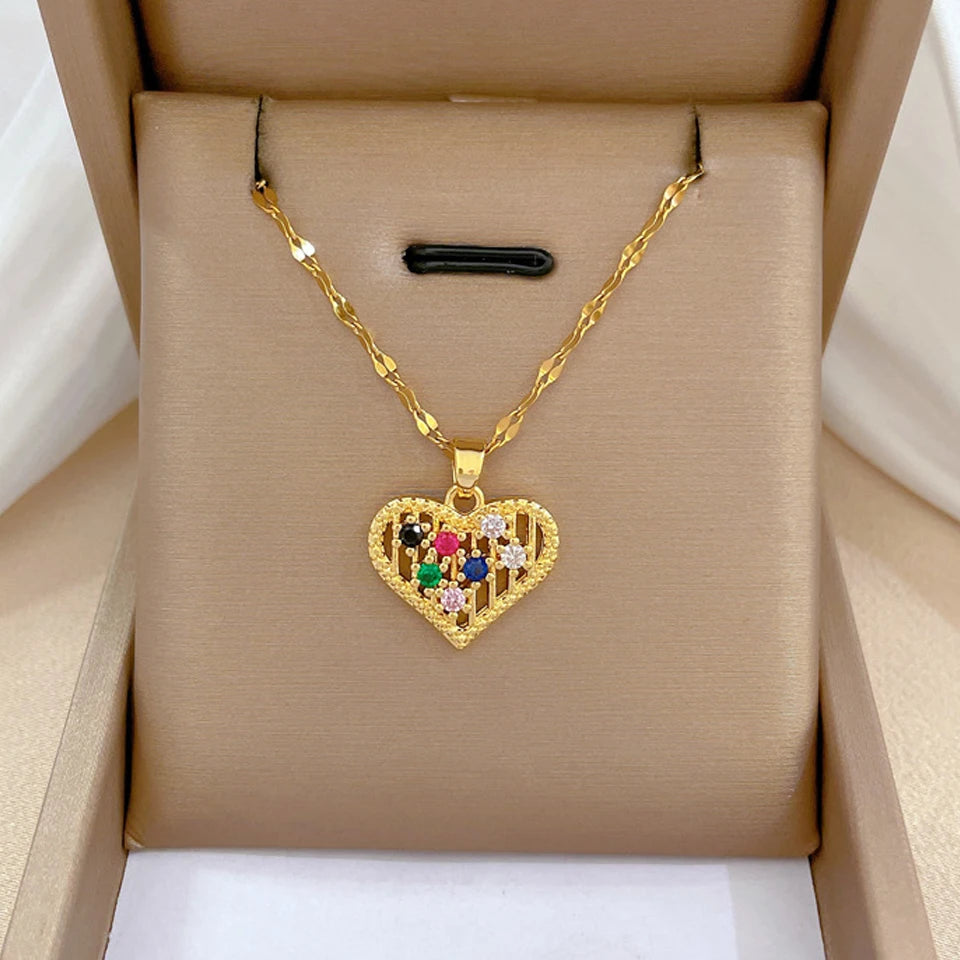Luna Heart Zircon Necklace