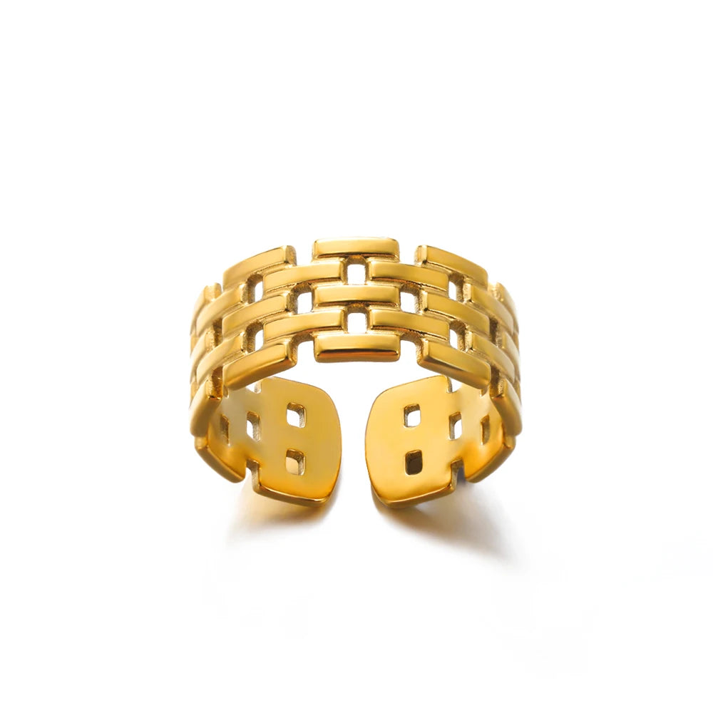 Luxury Gold Stainless Steel Ring