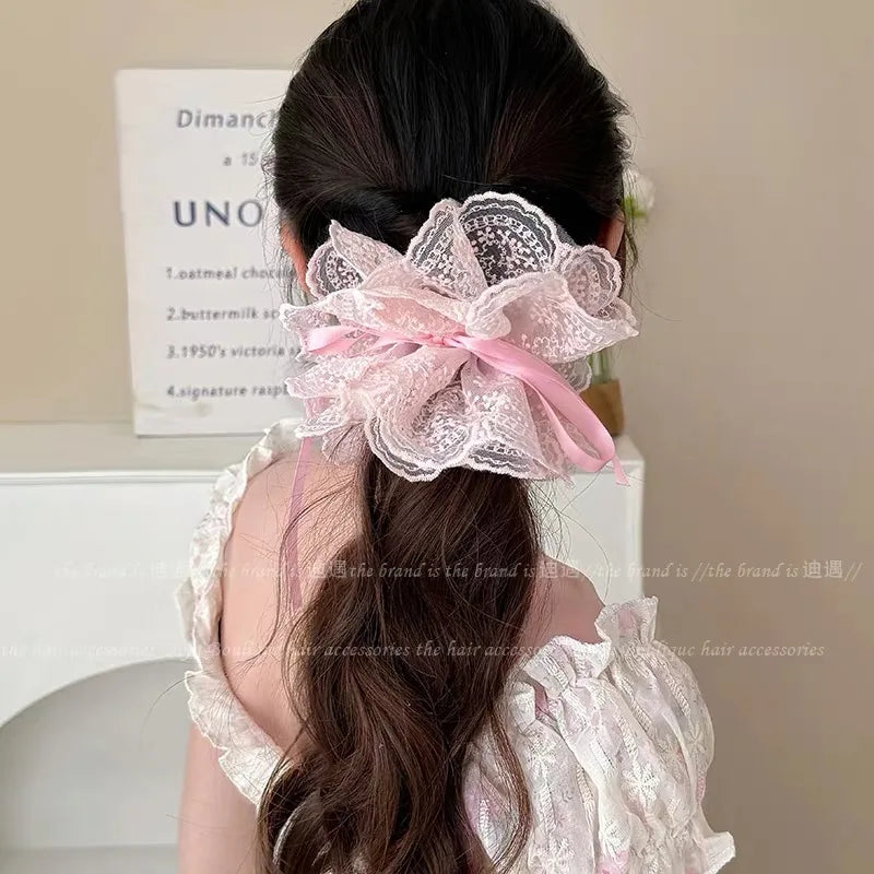 Polka Satin Scrunchie