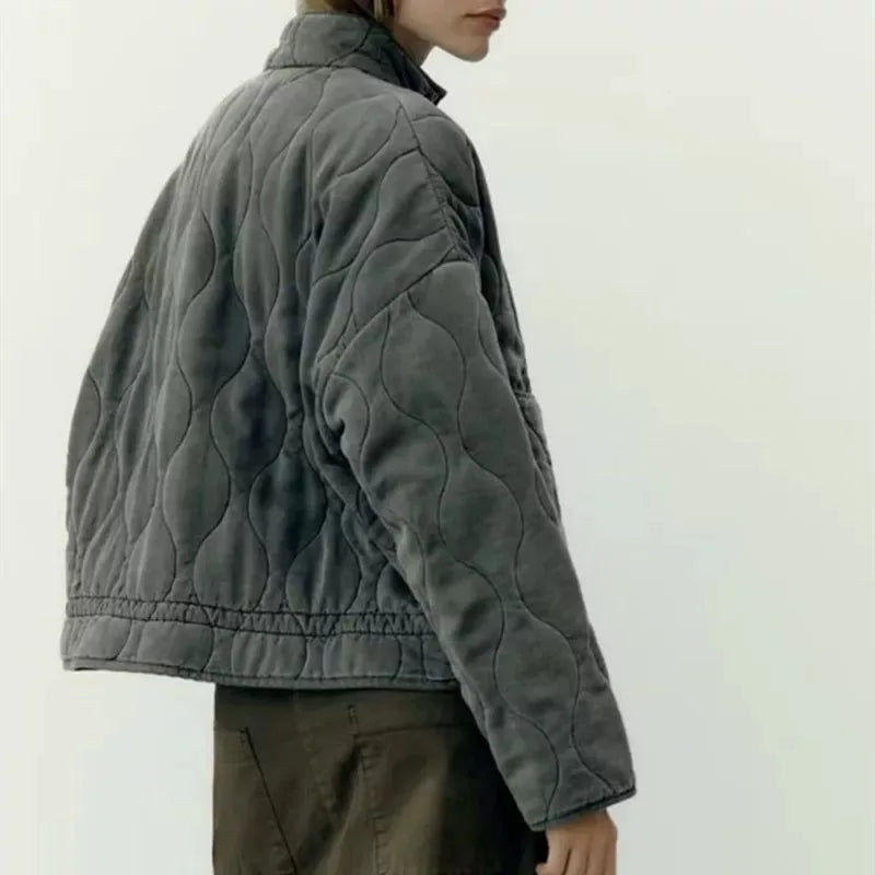 Quilted High-Collar Jacket
