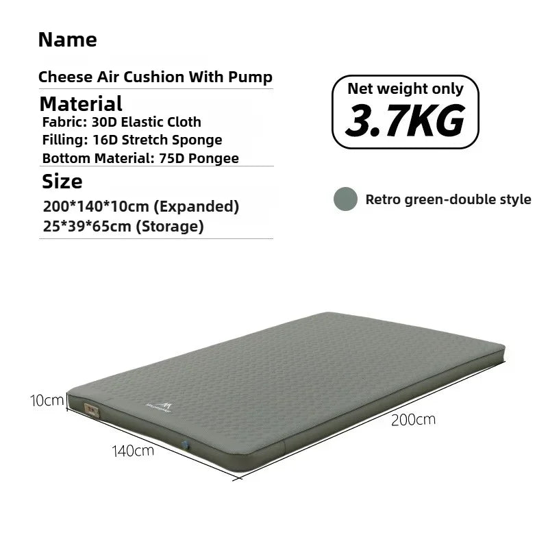 MOUNTAINHIKER 10cm Self-Inflating Camping Sleeping Pad – Compact Foldable Air Mattress