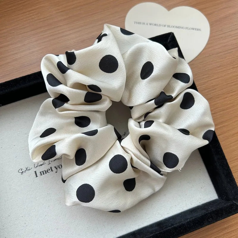 Polka Satin Scrunchie