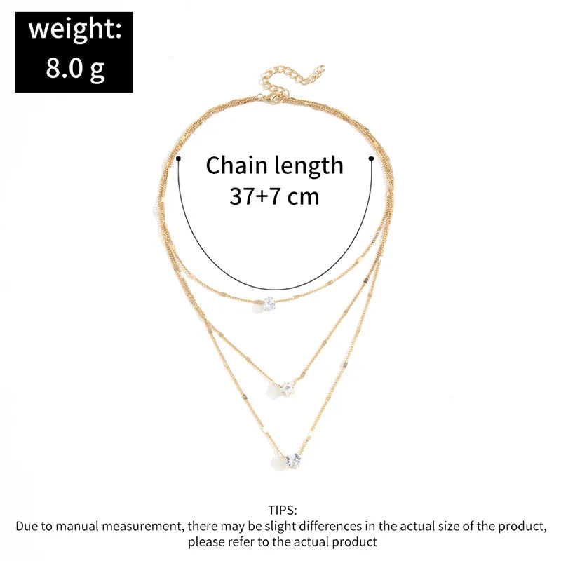 Elegant Multilayer Zircon Pendant Necklace for Women